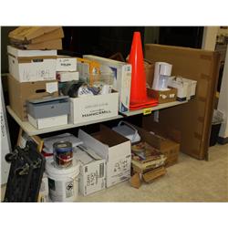 Table Lot Of Janitorial Supplies