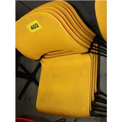 Lot of 6 Yellow Plastic Stackable Chairs