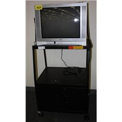 Toshiba  27 TV W/ Black Wheeled AV CART"