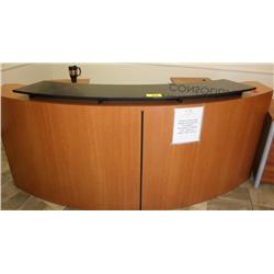 Curved Front Reception Desk W/Filing Cabinets