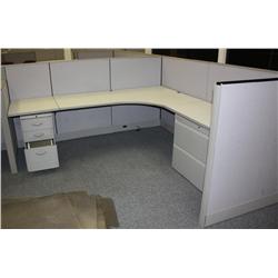 6 Cubical 12 Station Office Divider Includes counter tops and all filling cabinets