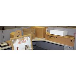 Misc Lot Of  Items, 4' supersaver light bulbs, Tahiti plastic cups,  large framed poster