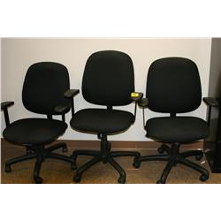 Lot of 3 Black Office Chairs