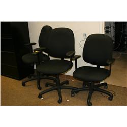 Lot of 3 Black Office Chairs