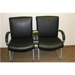 Set of 2 Leather Office Side Chairs
