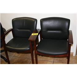 Set of 2 Leather Office Side Chairs