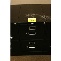 2 Drawer Black File Cabinet