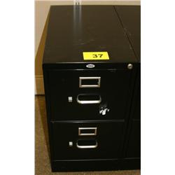 2 Drawer Black File Cabinet