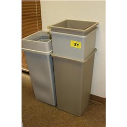 Lot of Large Square Trash Cans