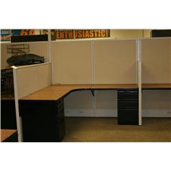 5 Workstation Office Cubicles W/High Back Wall
