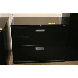2 Drawer Black Lateral File Cabinet