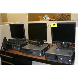 Lot of 3 Dell Optiplex GX520 P4 HT Computer W/LCD
