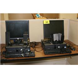 Lot of 2 Dell Optiplex GX520 P4 HT Computer W/LCD