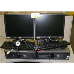 Set of 2 Dell Optiplex GX520 P4 HT Computers W/LCD