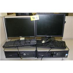 Set of 2 Dell Optiplex GX520 P4 HT Computers W/LCD