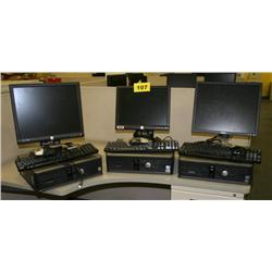 Set of 3 Dell Optiplex GX520 P4 HT Computers W/LCD