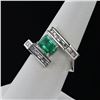 Image 3 : 1.75 ctw Emerald and 0.94 ctw Diamond Platinum Ring