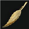 Image 2 : Tiffany & Co. 14K Yellow Gold Detailed Flared Textured Curved Leaf Pin Brooch