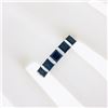 Image 3 : Platinum 1.75 ctw Square Step Cut Blue Sapphire Bar Channel Set 5 Stone Band Rin
