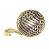 Image 5 : Milor 14k Gold Twisted Wire Coiled Ball Sphere Enhancer Pendant w/ Purple String