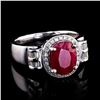 Image 3 : 3.13 ctw Ruby and 0.37 ctw Diamond Platinum Ring