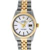 Image 2 : Rolex Mens 2 Tone Silver Index 36MM 14K Yellow Gold & Steel Datejust Wristwatch