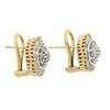 Image 3 : 14k Yellow Gold 2.05 ctw Round Diamond Cluster Stud Omega Earrings & Baguette Ha