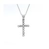 Image 1 : 14kt WG Cross Pendant with chain 0.50 cts