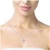 Image 5 : 14kt WG Cross Pendant with chain 0.50 cts