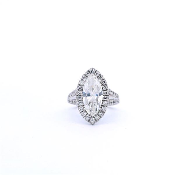 Platinum Marquise Motif Ring