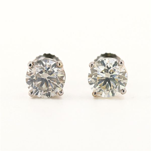 2.99 ctw Diamond 18K White Gold Stud Earrings