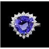 Image 2 : 14KT White Gold 6.78 ctw Tanzanite and Diamond Ring