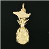 Image 5 : Crea 14k Gold Detailed Textured Diamond Cut 3D Pineapple Hawaii Charm Pendant