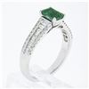 Image 9 : 14K White Gold 1.71 ctw Emerald Cut Emerald Solitaire w/ Diamond Accents Ring