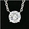 Image 3 : New 14K Gold.62 ctw Round Brilliant Diamond Solitaire Pendant w/ Adjustable Chai