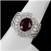Image 3 : 3.66 ctw BURMESE Ruby and 1.40 ctw Diamond Platinum Ring (GIA CERTIFIED)