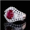Image 2 : 2.58 ctw BURMESE Ruby and 1.28 ctw Diamond Platinum Ring (GIA CERTIFIED)