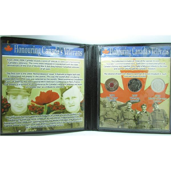 Honoring Canada's Veterans - 3 Quarter Collection By First Commemorative Mint