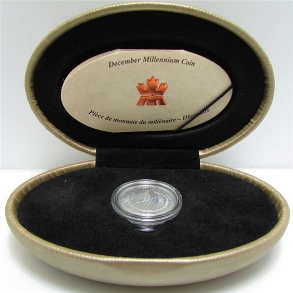 Canada 1999 Millennium Sterling Silver Quarter - December - In Original Mailer