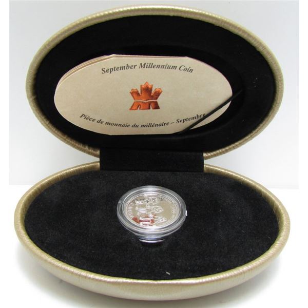 Canada 1999 Millennium Sterling Silver Quarter - September - In Original Mailer