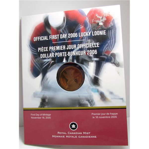 2006 Canada Official First Day Lucky Loonie - On Card