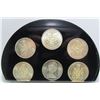 Image 1 : 6 Canadian Silver 50-Cent Half Dollar Coins In Lucite