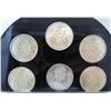 Image 2 : 6 Canadian Silver 50-Cent Half Dollar Coins In Lucite