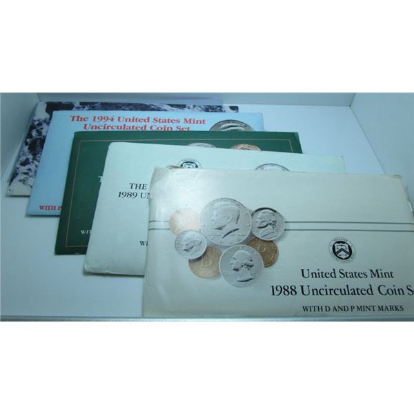 6 United States Uncirculated Coin Sets In Original Envelopes