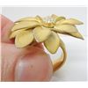 Image 2 : Gold Plated Sterling Silver & Diamond 3D Flower Ring - Size 5 1/2