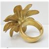 Image 3 : Gold Plated Sterling Silver & Diamond 3D Flower Ring - Size 5 1/2