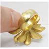 Image 4 : Gold Plated Sterling Silver & Diamond 3D Flower Ring - Size 5 1/2