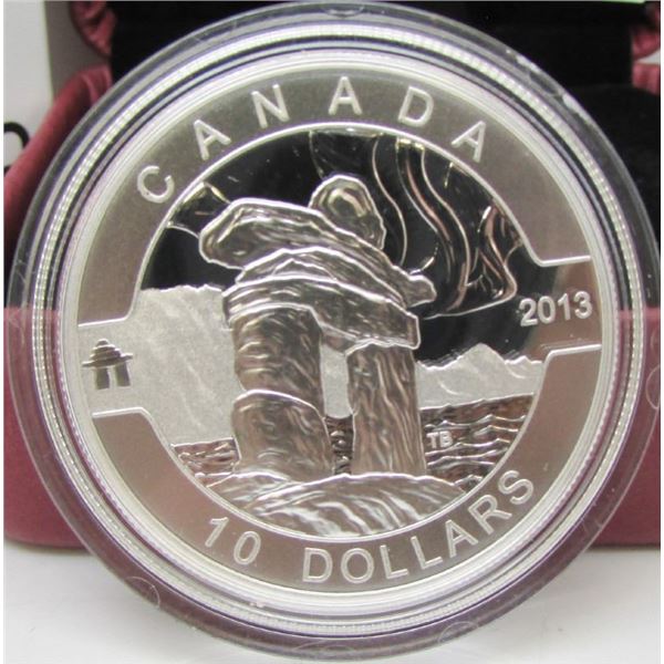 2013 Canada $10 Fine Silver Coin - O Canada Series - The Inukshuk - By RCM