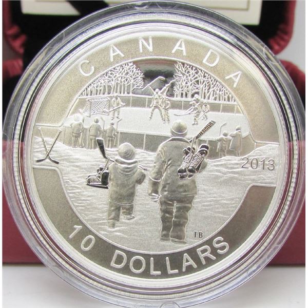 2013 Canada $10 Fine Silver Coin - O Canada Series - Hockey - By RCM