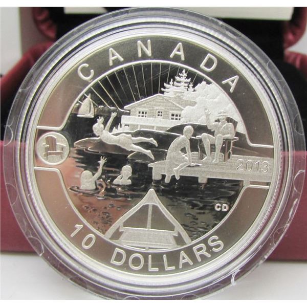 2013 Canada $10 Fine Silver Coin - O Canada Series - Canadian Summer Fun - By RCM